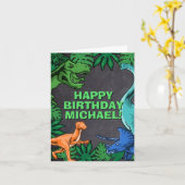 ディノトレックスジュラシックボーイダノーズ誕生日 カード (黄色い花)