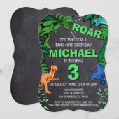 ディノトレックスジュラシックボーイダノーズ誕生日 招待状 (正面/裏面)