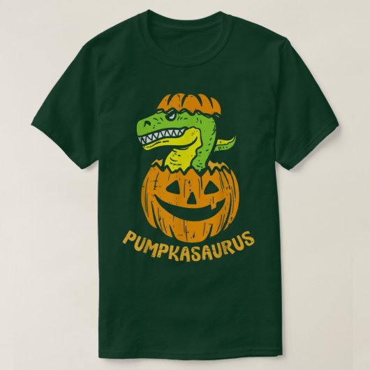 ディノハロウィーンパンプカザウルスダノボーカンプキン Tシャツ (デザイン正面)