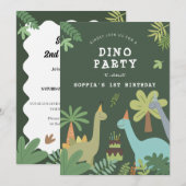 ディノバディーズ誕生日バッシュ招待状 招待状 (正面/裏面)