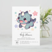 ディノパステル恐竜ベビーシャワー 招待状 (スタンド正面)