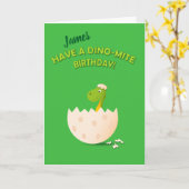 ディノパーソナライズされた誕生日カード カード (黄色い花)
