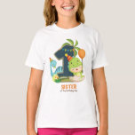 ディノパーソナライズされた誕生日Tシャツお姉さん Tシャツ<br><div class="desc">お祝いのディノのシャツの妹と彼の特別な日にあなたの小さな男の子の服を合わせる。同じテーマで他のアイテムを見に私の店を訪問！クリップアート[InkleyStudio]</div>