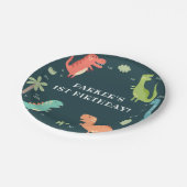 ディノパーティーかわいい恐竜の少年の誕生日パーティー ペーパープレート (アングル)
