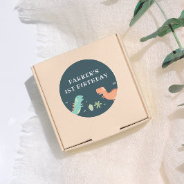 ディノパーティーかわいい恐竜の少年の誕生日パーティー ラウンドシール