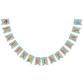 ディノパーティーかわいい恐竜の誕生日パーティー バンティングフラッグ (全)