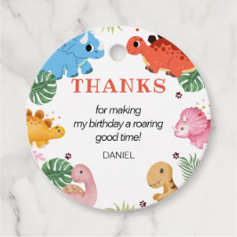 ディノパーティーかわいい恐竜の誕生日パーティー フェイバータグ