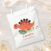 ディノパーティーかわいい恐竜の誕生日パーティー フェイバーバッグ (クリップ留めされた状態)