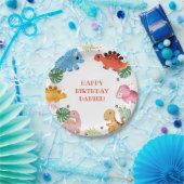 ディノパーティーかわいい恐竜の誕生日パーティー ペーパープレート (パーティー)