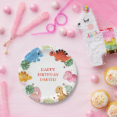 ディノパーティーかわいい恐竜の誕生日パーティー ペーパープレート (パーティー)