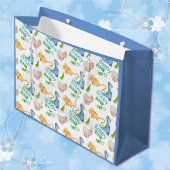 ディノパーティーかわいい恐竜誕生日少年の名前&年齢 ラージペーパーバッグ