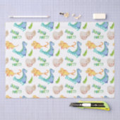 ディノパーティーかわいい恐竜誕生日少年の名前&年齢 薄葉紙 (クラフト)