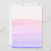 ディノパーティーかわいい水色ガールピンク誕生日 招待状 (裏面)