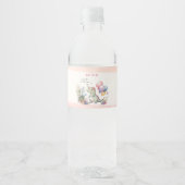 ディノパーティーウォーターカラーガールピンク誕生日 ペットボトルラベル (正面)