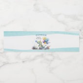 ディノパーティーウォーターカラーボーイブルー誕生日 ペットボトルラベル (シングルラベル)