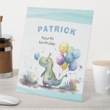 ディノパーティーウォーターカラーボーイブルー誕生日