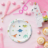 ディノパーティーカラフル恐竜誕生日紙プレート ペーパープレート (パーティー)