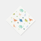 ディノパーティーカラフル誕生日ナプキンス スタンダードカクテルナプキン (角)