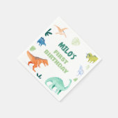 ディノパーティーカラフル誕生日ナプキンス スタンダードカクテルナプキン (角)