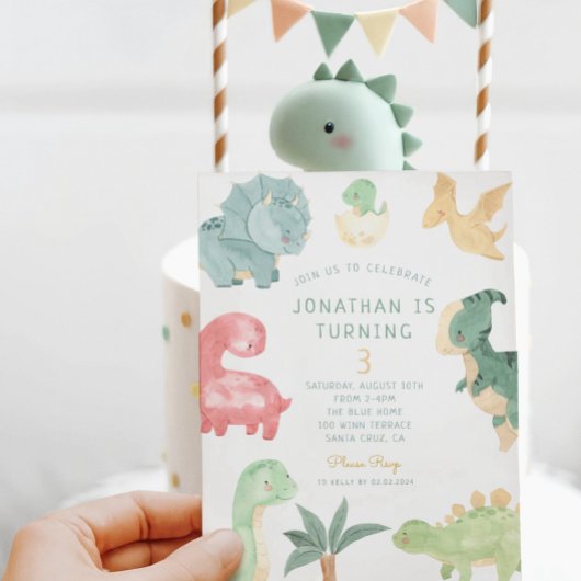 ディノパーティーディノダニ誕生日 招待状