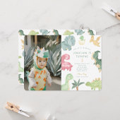 ディノパーティーディノミートフォト誕生日 招待状