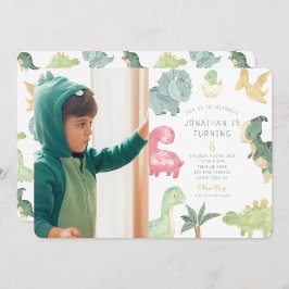 ディノパーティーディノミートフォト誕生日 招待状