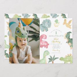 ディノパーティーディノミートフォト誕生日 招待状