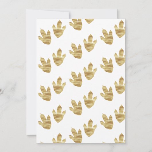 ディノパーティーボーイ金ゴールド恐竜誕生日 招待状 (裏面)