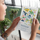 ディノパーティーモダンキュート恐竜6誕生日 招待状