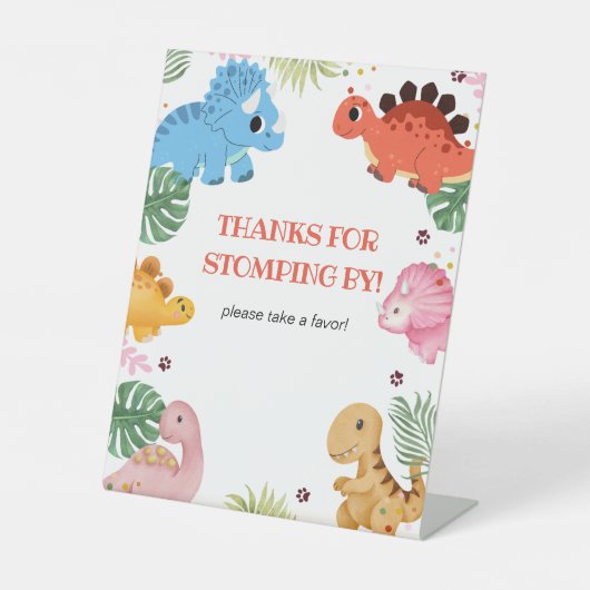 ディノパーティー恐竜の誕生日パーティーのお願い 台座サイン (正面)