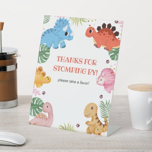 ディノパーティー恐竜の誕生日パーティーのお願い 台座サイン (インサイチュ)