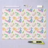 ディノパーティー恐竜誕生日ガールズネーム&エイジ 薄葉紙 (クラフト)