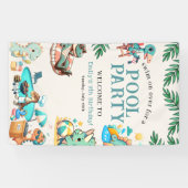 ディノプールパーティー誕生日招待状 横断幕 (横)