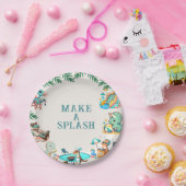 ディノプールパーティー誕生日 ペーパープレート (パーティー)