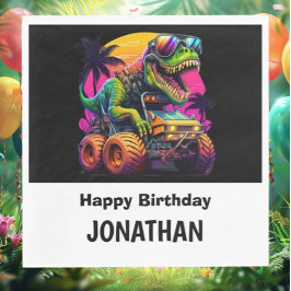 ディノマイトモンスタートラック誕生日パーティー スタンダードランチョンナプキン