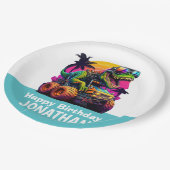 ディノマイトモンスタートラック誕生日パーティー ペーパープレート (アングル)