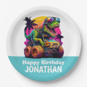 ディノマイトモンスタートラック誕生日パーティー ペーパープレート (正面)