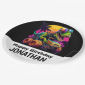 ディノマイトモンスタートラック誕生日パーティー ペーパープレート (アングル)