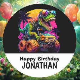 ディノマイトモンスタートラック誕生日パーティー ラウンドペーパーコースター