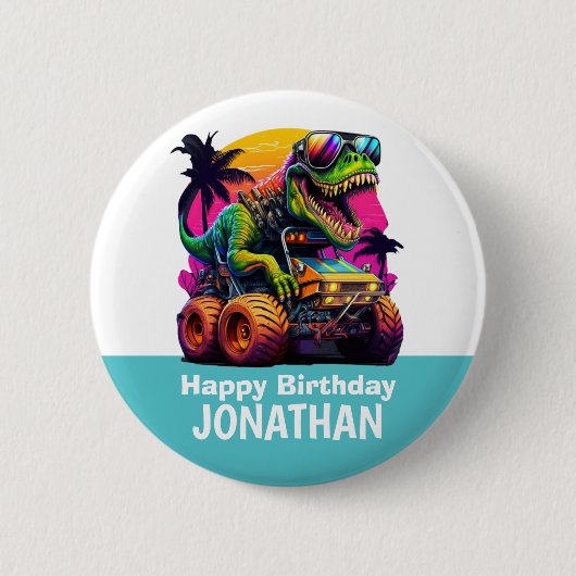 ディノマイトモンスタートラック誕生日パーティー 缶バッジ (正面)