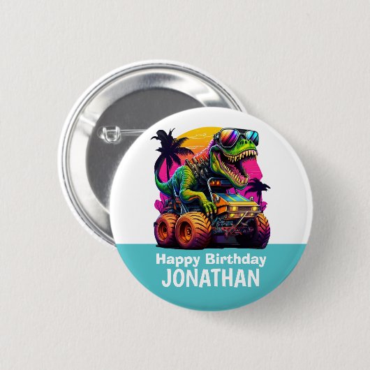 ディノマイトモンスタートラック誕生日パーティー 缶バッジ (正面&裏面)