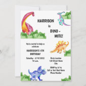 ディノマイト恐竜誕生日招待状 招待状 (正面)