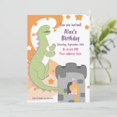 ディノマイト誕生日バッシュ！手描き恐竜 招待状 (スタンド正面)