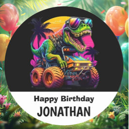 ディノマイト誕生日パーティーの準備をする ラウンドシール