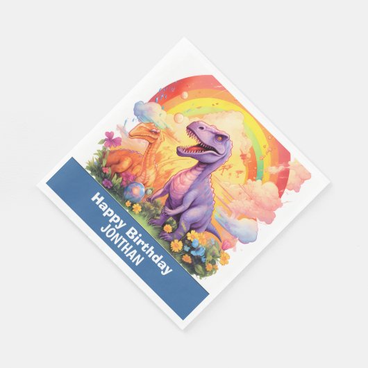 ディノマイト誕生日パーティー スタンダードランチョンナプキン (角)