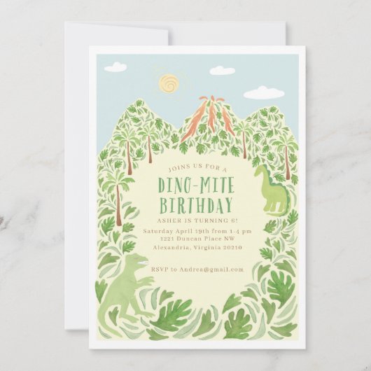 ディノマイト誕生日パーティー 招待状 (正面)