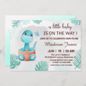 ディノミートキュート恐竜ベビーシャワー招待状 招待状 (正面/裏面)