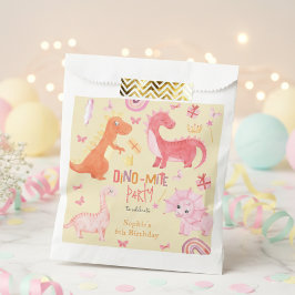 ディノミートピンクディノ誕生日パーティー フェイバーバッグ