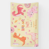 ディノミートピンクディノ誕生日パーティー 横断幕 (縦)