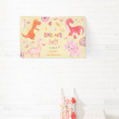 ディノミートピンクディノ誕生日パーティー 横断幕 (インサイチュ)